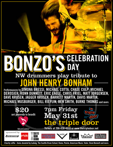 Bonzo’s Celebration Day - NW drummers play tribute to John Henry Bonham